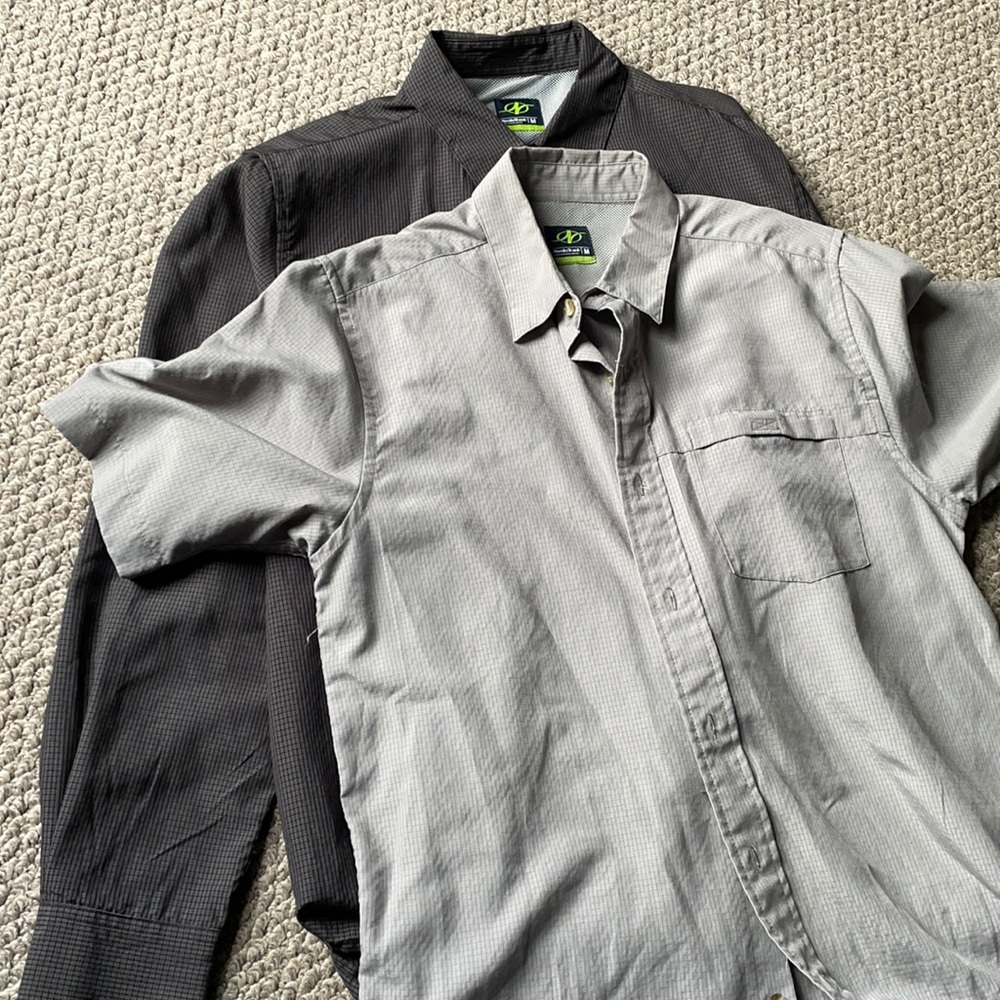 Two Nordictrack dress shirts.   One long sleeve one short sleeve